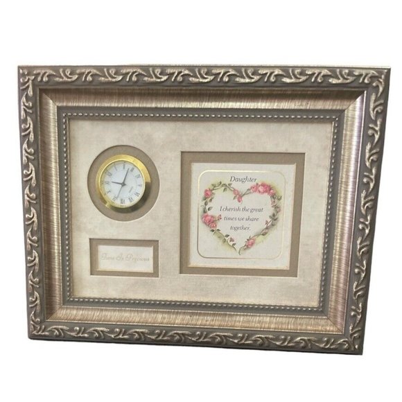 Sandy Lynam Clough Art Clock Daughter Time Is Precious 9" x 7” Framed Keepsake - Picture 1 of 3